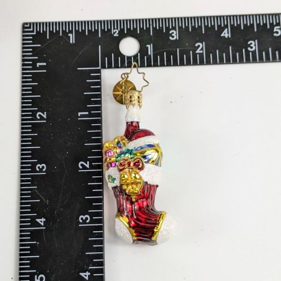 Christopher Radko Glass Christmas Ornament Handcrafted Stock And Cheer 2002 Vtg - Picture 8 of 8